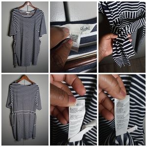 Plus Blue and white stripe dress w/belt size 18/20